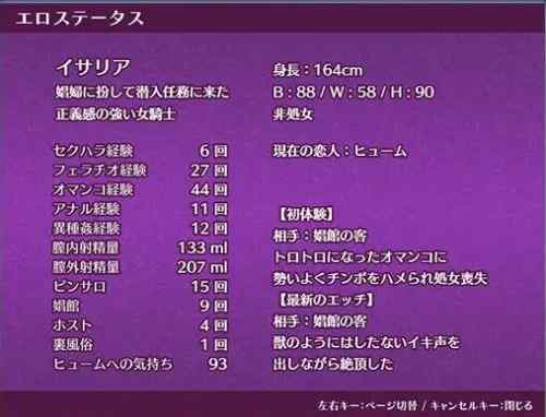 【同人ヱロゲ】工ロステータスに初体験の相手が書かれてて、それにひとことコメントがあるやつ好きｗ