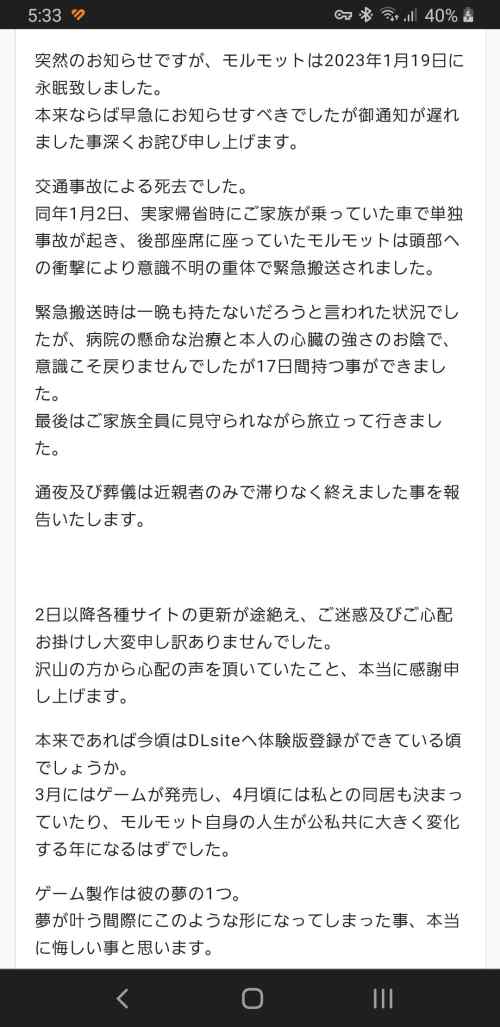 【悲報】発売楽しみにしてた同人エロゲの作者がいきなり音沙汰無くなったからブログ見に行ったら・・・